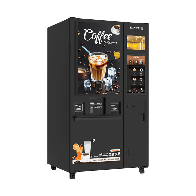 Máquina expendedora de café y té de frutas Zhongji, autoservicio de leche fresca, máquina expendedora de café y leche fresca molido en el momento, sin personal