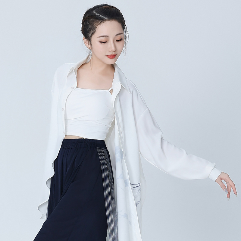 Shanran Tang modern dance practice clothes summer women's dance shirt Chinese Dance Top loose dance clothes body clothes