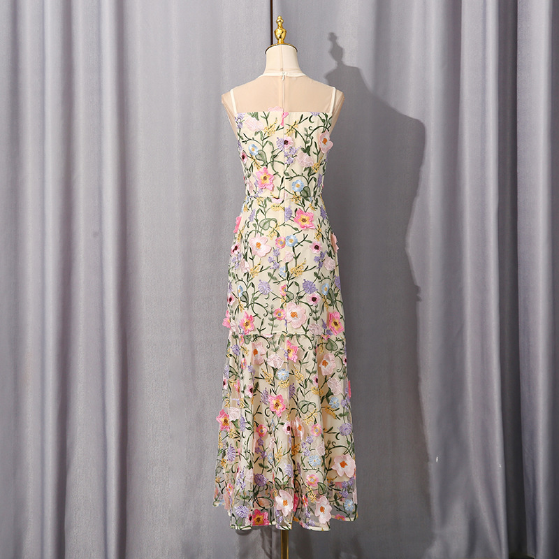 French Socialite Elegant Fishtail Hem Mesh Stitching Dress 23 French Socialite Elegant Fishtail Hem Mesh Stitching Dress