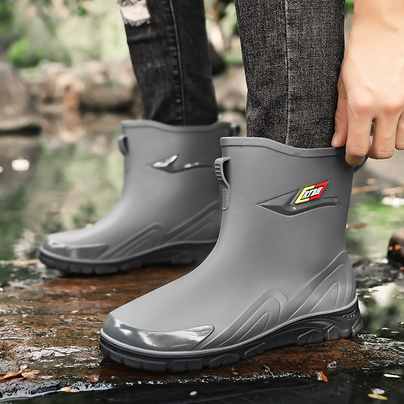 Botas de Lluvia de Caña Media para Hombre de Plástico Impermeable y Antideslizante para Trabajo y Pesca
