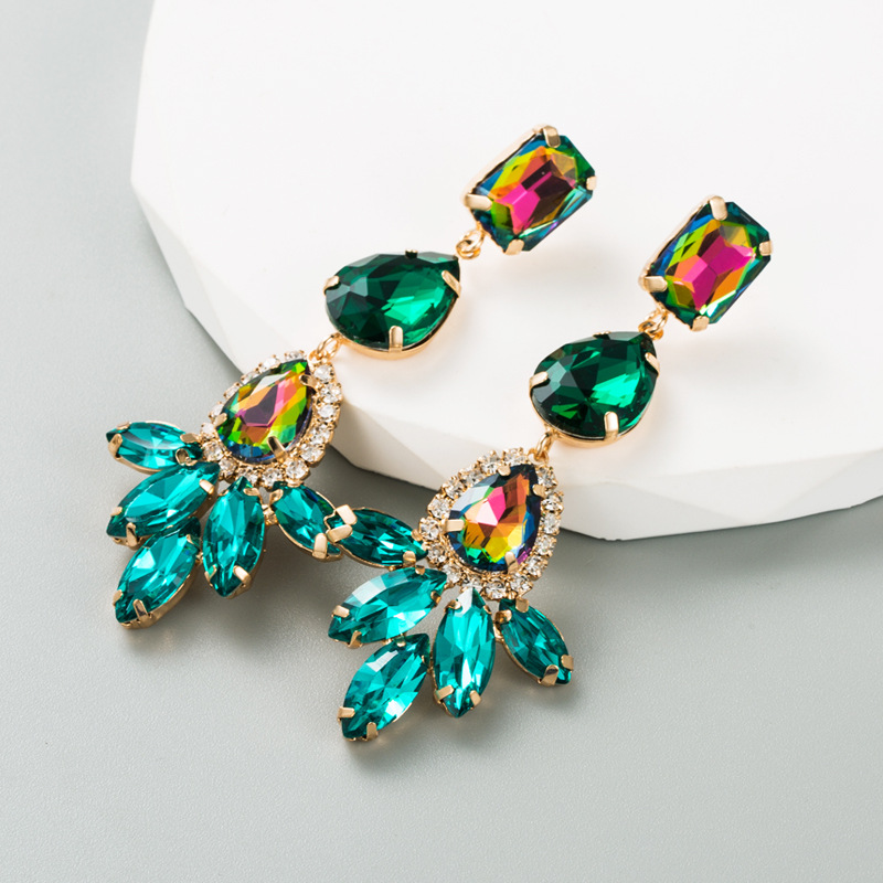 Retro Geometric Alloy Rhinestones Glass Women's Drop Earrings 1 Pair display picture 4