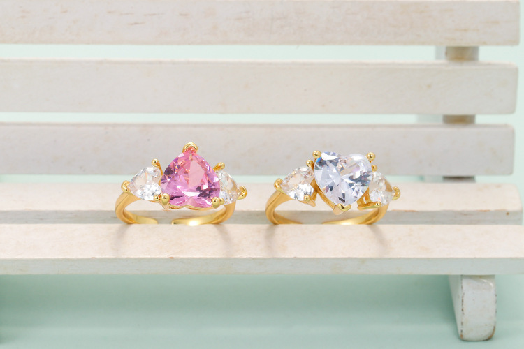 Geometric Pattern Unisex Gender Metal Plating Geometric Zircon Copper Rings
