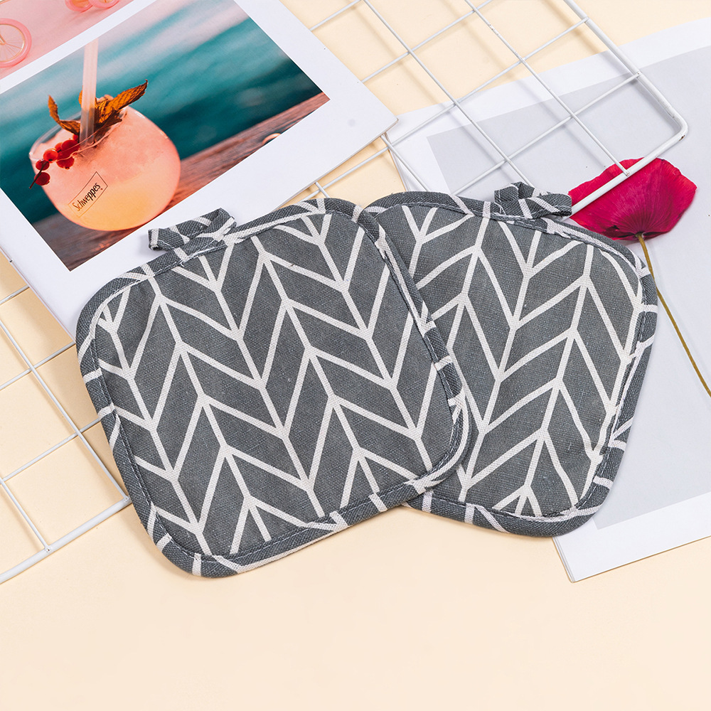 Espesado de algodón y lino estera de aislamiento de la cocina multiusos anti-escaldado olla estera tela de aislamiento estera de estilo nórdico mantel de aislamiento de la cocina multiusos anti-escaldado