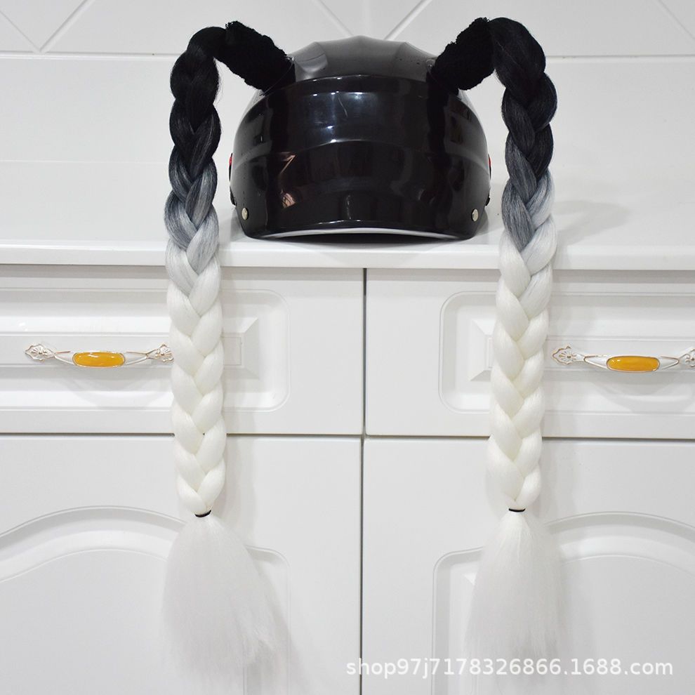 Rider Motorcycle Decoration | Motuoche Auto Parts and Accessories - black-and-white-braids-pair