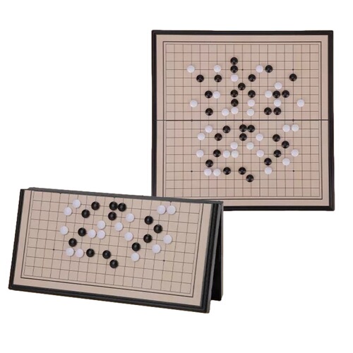 Wholesale Magnetic Go and Five-in-a-Row Children's Parent-Child Entertainment Black and White Checker Set Portable Folding Chessboard Training Set