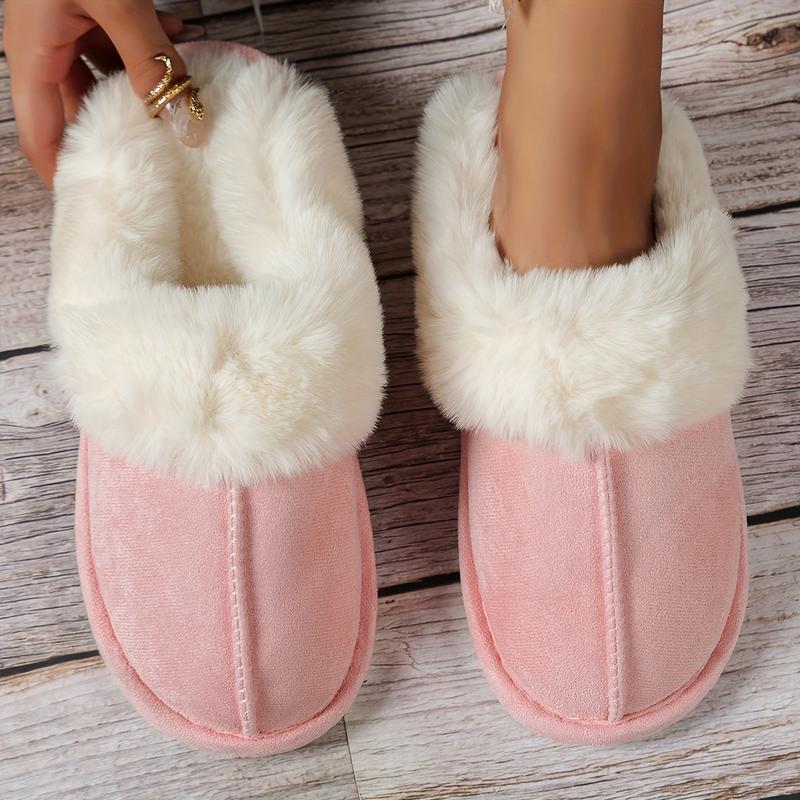 New Cross-Border Foreign Trade Slippers, Warm Women's Suede-Lined Slip-On Moccasins