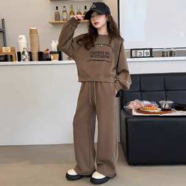 女童春秋款宽松卫衣套装中大童洋气百搭秋季新款长袖圆领两件套潮