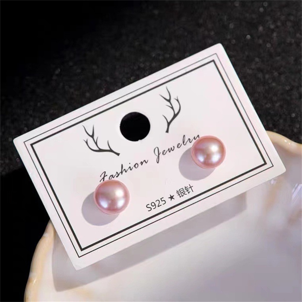 Classic Style Round Pearl Ear Studs 1 Pair display picture 4