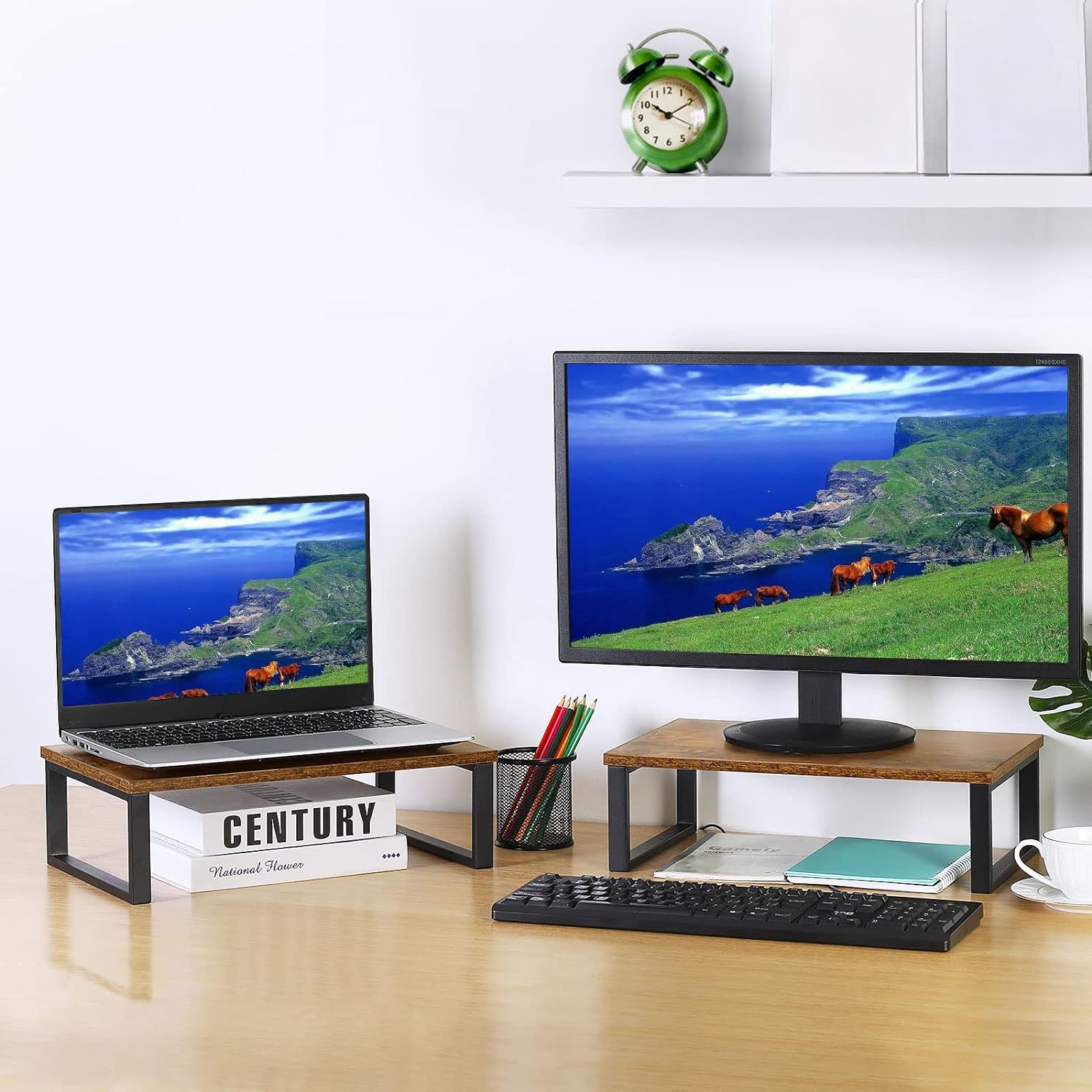 Storage Rack, Computer Elevated Stand, Home Daily Use Storage, No-Drill Organizing Rack, Bathroom Storage Rack, Desktop Storage Rack