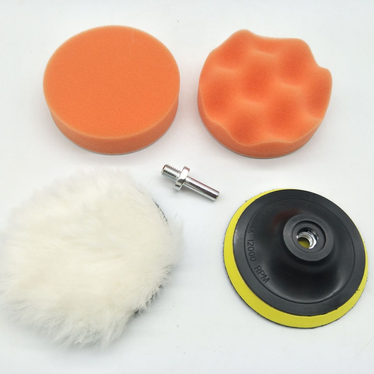 智同亚马逊4寸汽车抛光5件套装海绵轮抛光垫羊毛轮抛光盘