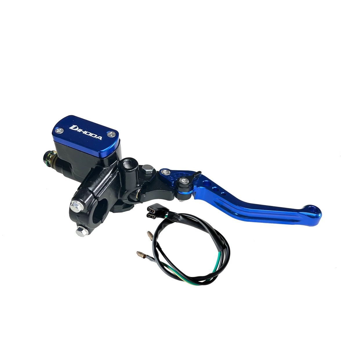 Universal modified hydraulic brake master cylinder for motorcycles and electric bikes with six-speed adjustable handle and power-off switch