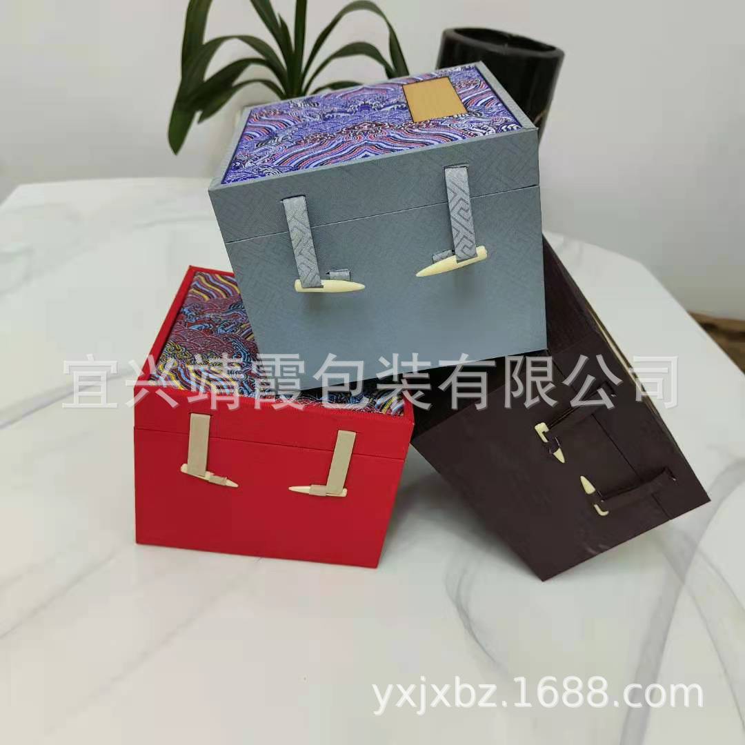 江苏厂家象牙麻布礼品盒紫砂包装 玉器 锦盒包装 建盏 茶具包装盒