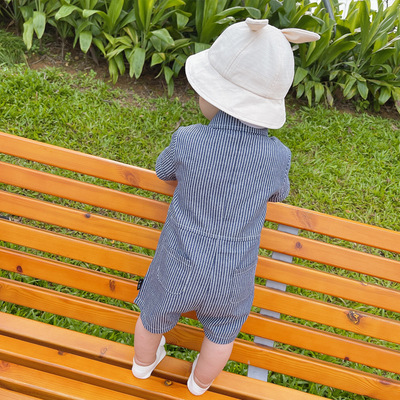 网红婴儿衣服夏季短袖男宝宝连体衣夏装外出服洋气六个月一岁气质|ms