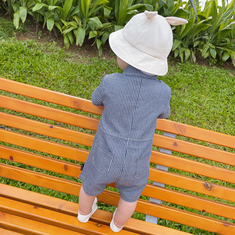 网红婴儿衣服夏季短袖男宝宝连体衣夏装外出服洋气六个月一岁气质|ms