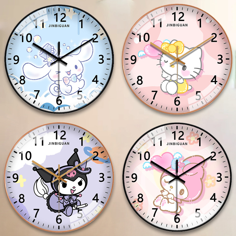 2025 New Cartoon Kidsren's Room Bedroom Wall Clock Living Room Home Quartz Clock Simple Silent Clock Wall Watch Clock
