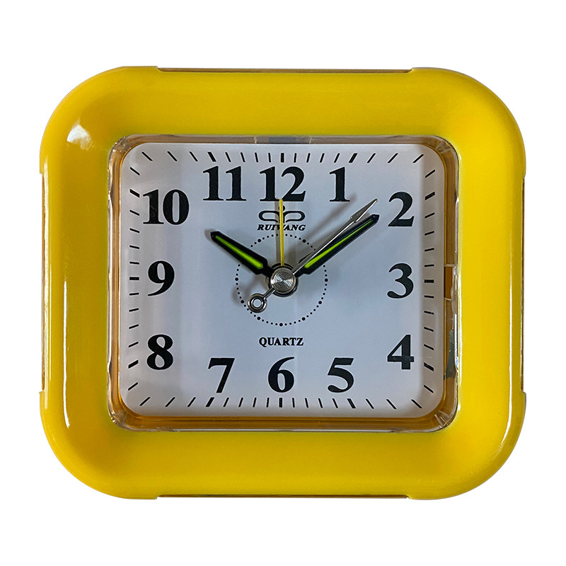 Directo de fábrica de moda simple de plástico rectangular pequeño reloj despertador dormitorio mudo alarma electrónica reloj digital