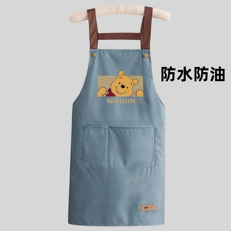 ビニグマのエプロン防水家庭用キッチン調理油防止ファッションウエスト作業服専用印字食|undefined