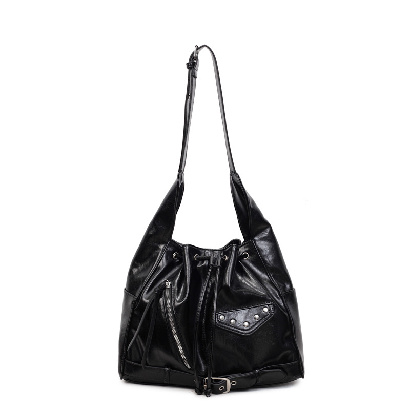 Bolso transfronterizo para mujeres otoño y invierno 2025, nuevo bolso de cubo de cuerda para mujeres, bolso de hombro de bolsillo para salir a la trayectoria.