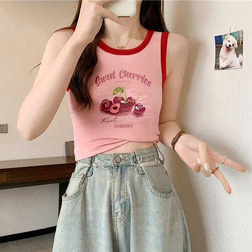 Camber vest for women's summer new style dopamine wear for a small man, sweet and spicy top