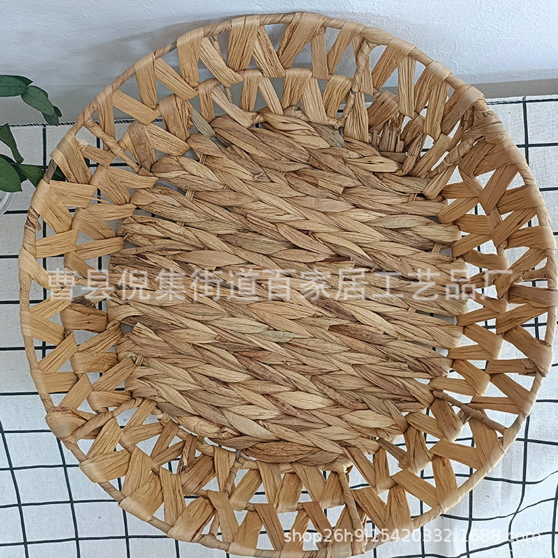 Cesta de almacenamiento de paja de ratán tejido de escritorio mesa de té sundries Hulu hierba juguete clave cesta cosméticos caja de almacenamiento