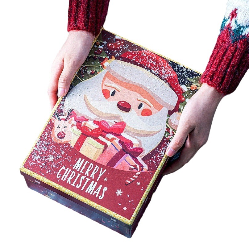 En stock caja de regalo de Navidad cubierta de cielo rojo caja de regalo grande bufanda termo taza caja de Nochebuena caja de Apple