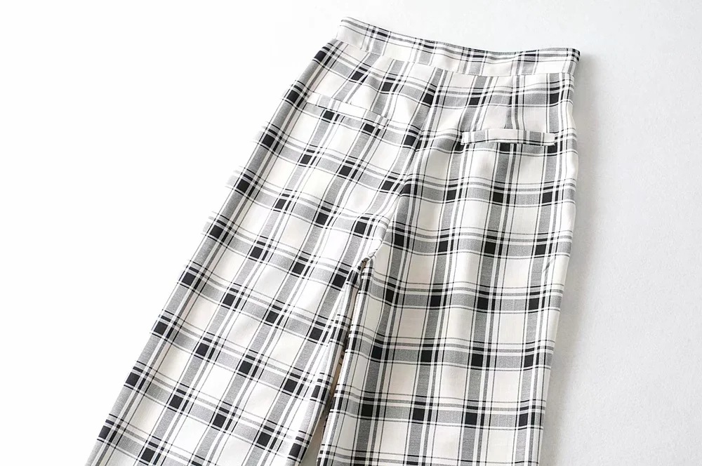 Pantalones nuevos de primavera casual a cuadros NSHS52021