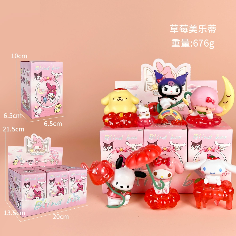 Sanrio Слепой предсказания партии Kuromi Melati Wolberry Killer Anime Doll Model Play Tide Play