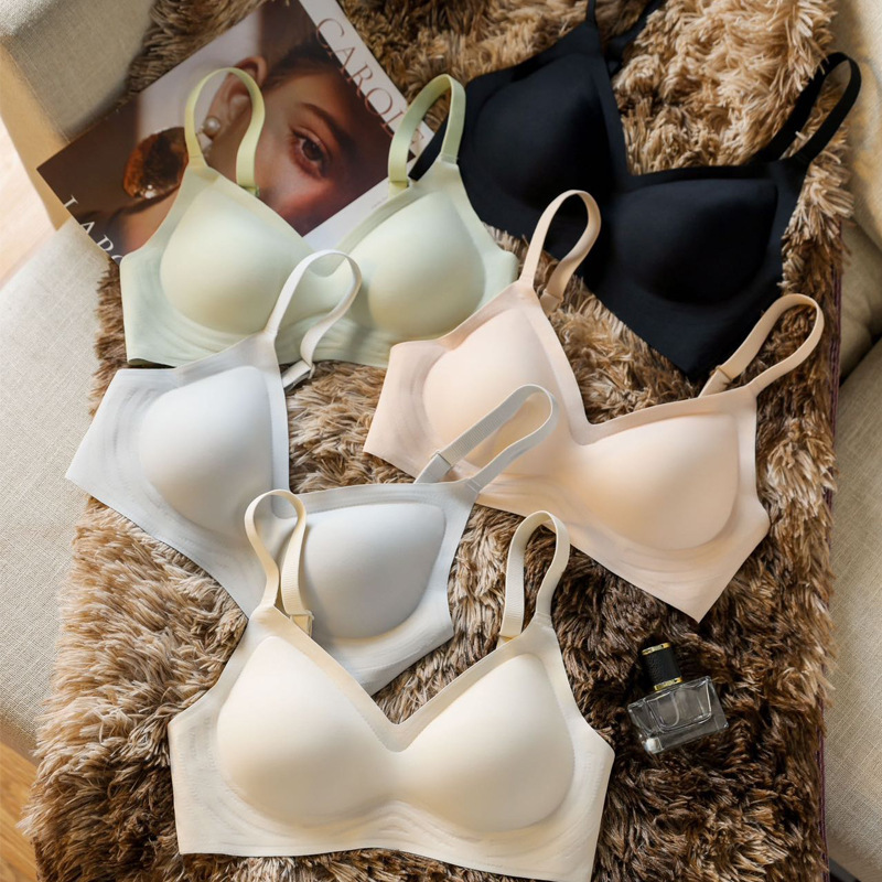 Minimalist Traceless Curing Invisible Bra Push-up Chest-support Anti-sagging Removable Chest Pad Thin Shoulder Strap Adjustable Underwear