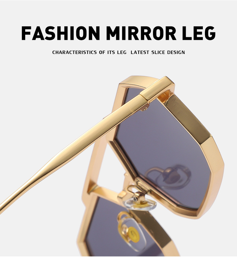 Title 5, Steampunk veelhoekige zonnebril met klein frame