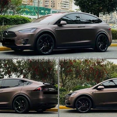 Metal Series Car Wrap Installation, Auto Color Change Film - matte-magic-flame-shadow-brown-152m-x-1m