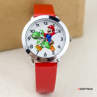 Cross -border new children's cartoon belt watch European and American children luminous love dinosaur watches