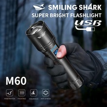 Outdoor spotlight super bright rechargeable zoom flashlight
