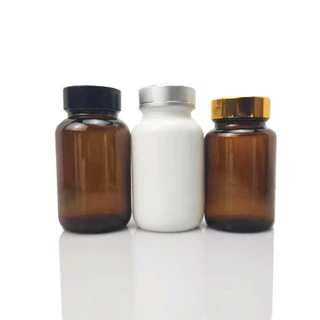 密封药瓶广口瓶茶色玻璃胶囊虫草瓶带盖棕色品分装瓶药粉片剂