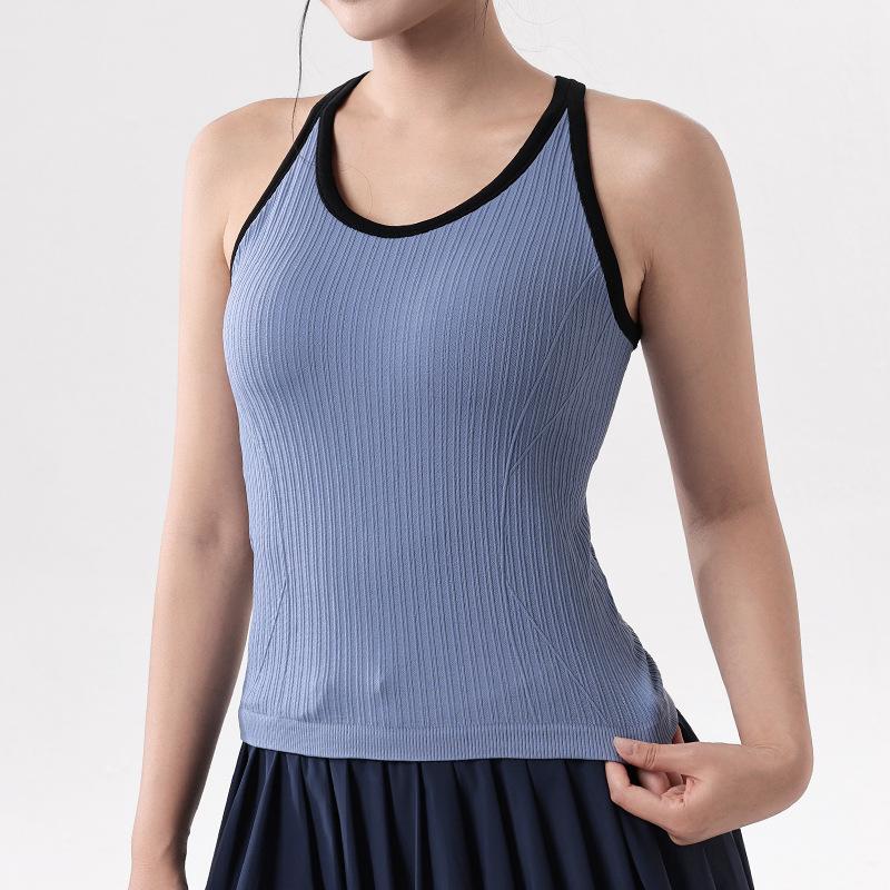 Transfronterizo roscado una taza chaleco de yoga de alta resistencia a prueba de choques para mujeres se reúnen en la belleza de la espalda para correr chaleco de fitness