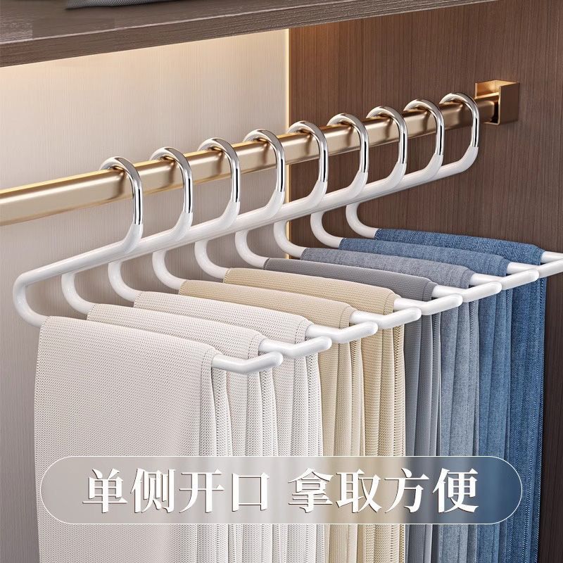 家庭用のガチョウ型ズボンラック、跡が残らない滑り止めの太いズボンハンガー、ズボンクリップ、ワードローブ内蔵のズボン吊り下げ専用収納ラック|undefined