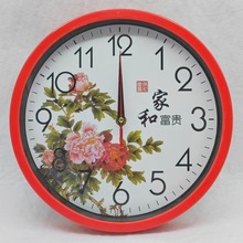 11寸28CM圆形挂钟客厅糖果色挂表跳秒家居十元店石英钟