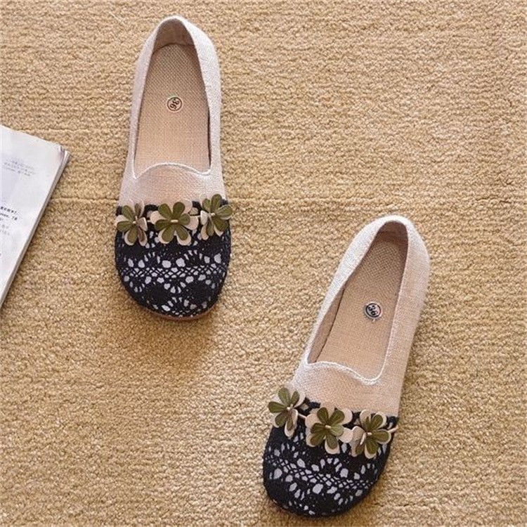 [en stock] zapatos de pescador de malla trenzada 2025 verano nuevo zapato de estilo ligero con suela plana casual