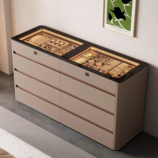 Italian Minimalist Bedroom Storage Cabinet, Cloakroom, Jewelry Display Cabinet, Multi-Functional Fingerprint Lock Island Cabinet
