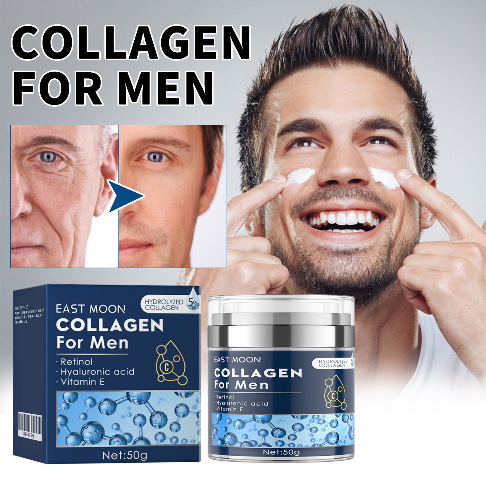 East Moon Men's Facial Cream Diminishes Fine Lines and Firms Skin Facial Care Hydrating Lifting Cream