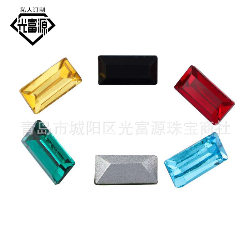 Rectangular glass earrings