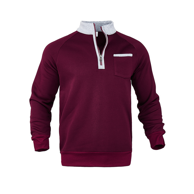 Men's Half Zip Sweatshirt With Stand Collar For Autumn And Winter_voghion.com