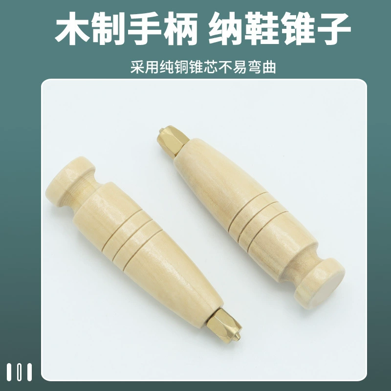 Набор шило с деревянной ручкой в форме лотоса, кожаные инструменты ручной работы «сделай сам», шило из цельного дерева, наконечник ручки, латунный винтовой интерфейс, сменная игла шило