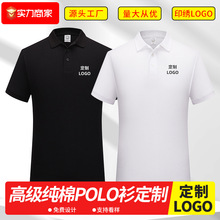 纯棉polo衫定制工作服t恤印logo团体聚会翻领企业工作服现货 批发