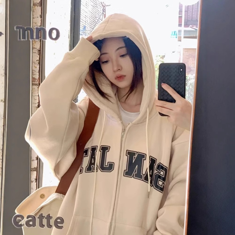 2025 New Hooded Cardigan Sweatshirt for Women Autumn and Winter Fashion American Trendy Brand Embroidered Couple Loose Zipper Jacket 2025 New Hooded Cardigan Sweatshirt for Women Autumn and Winter Fashion American Trendy Brand Embroidered Couple Loose Zipper Jacket