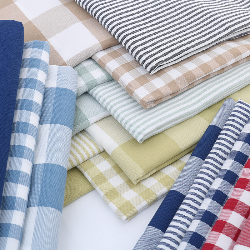 细亚麻面料格子条纹布料 沙发布料加厚棉麻抱枕布 幼儿园桌布布艺