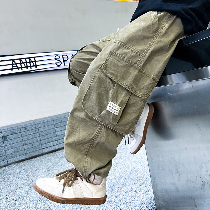 Pantalon plissé décontracté pour enfant coupe large et léger_voghion.com