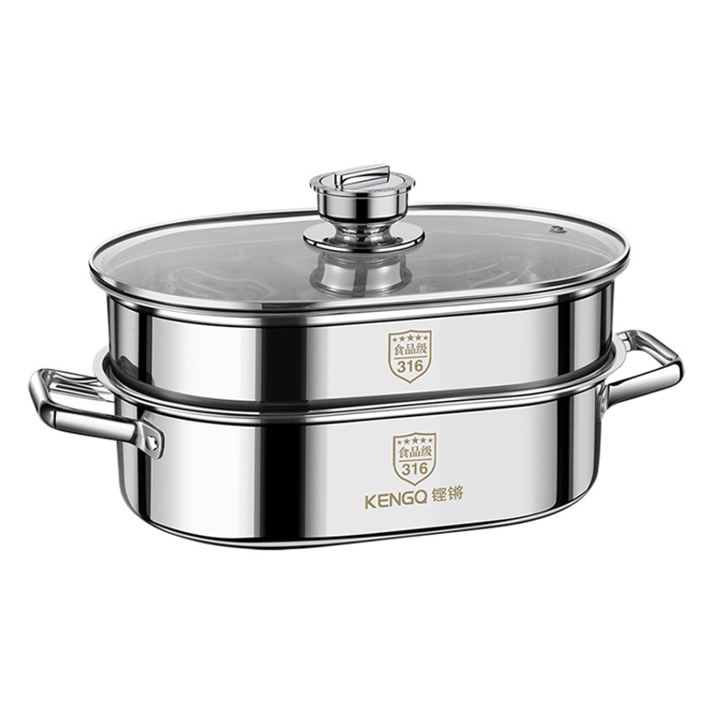 Changqiang 316 Vaporizador de acero inoxidable Vaporizador grueso multicapa olla jaula doméstica bollos al vapor cocina de inducción estufa de gas especial