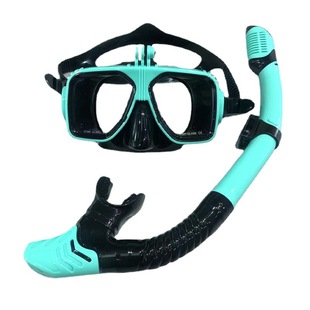 High Definition Diving Mirror Suction and Call Tube Set Snorkeling Two Treasures Set Large Frame Swimming Glasses Adult