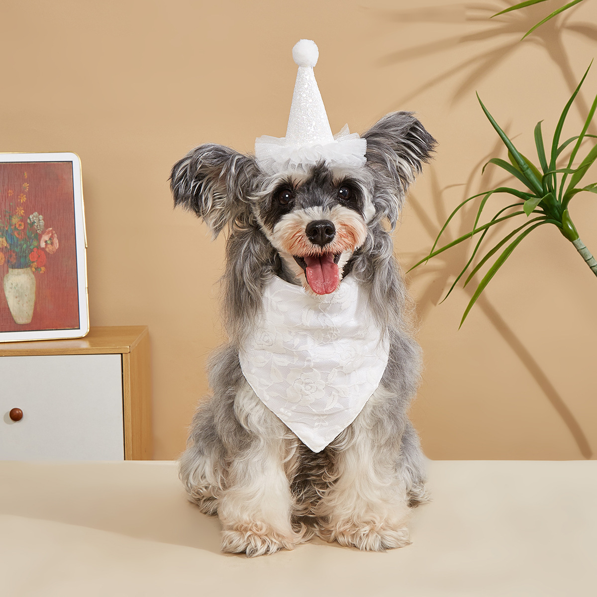 Tanpopo transfronterizo británico mascota boda mascota toalla de saliva bufanda de perro encaje mascota triángulo toalla