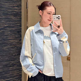 跨境欧洲站高定驴家26新款拉链翻领时尚刺绣夹克外套男女款上衣